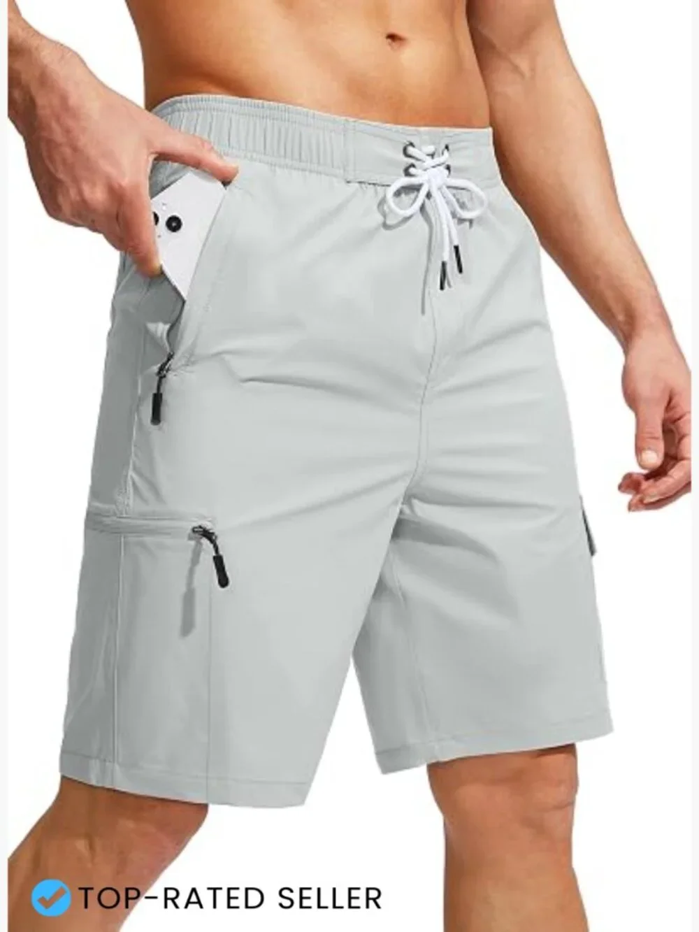 Men's Swim Trunks Quick Dry Board Shorts 5 Pockets Surf Trunks No Mesh